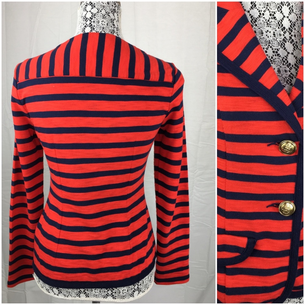 CAbi Navy & Red Stripe Jacket - Picture 3 of 4